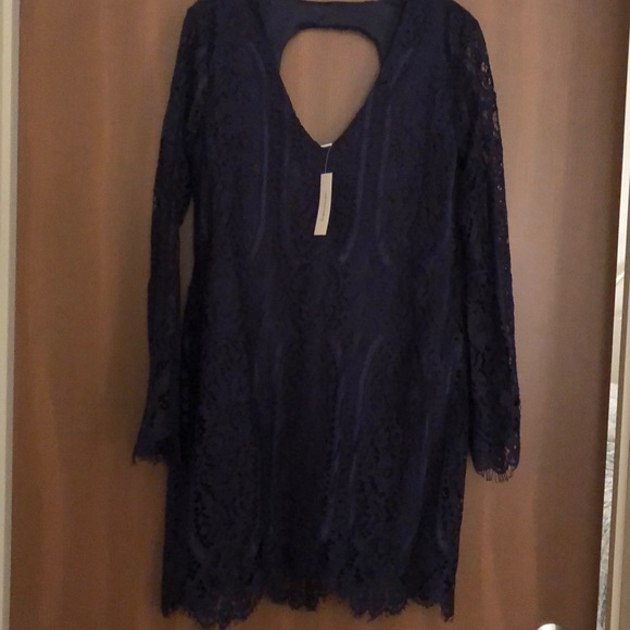 francesca's navy lace dress Francesca - Short Sleeve Maxi Dress